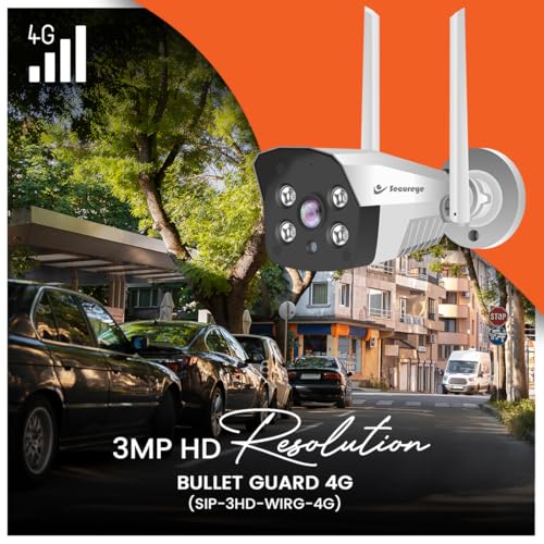 Image of Secureye Pelican Series Bullet Guard 4G /5G | 3MP HD Resolution Camera | Home /Commercial Security Camera | 2 Way Audio | Human Detection | Cloud Storage | Supports Up to 256GB TF Card Storage