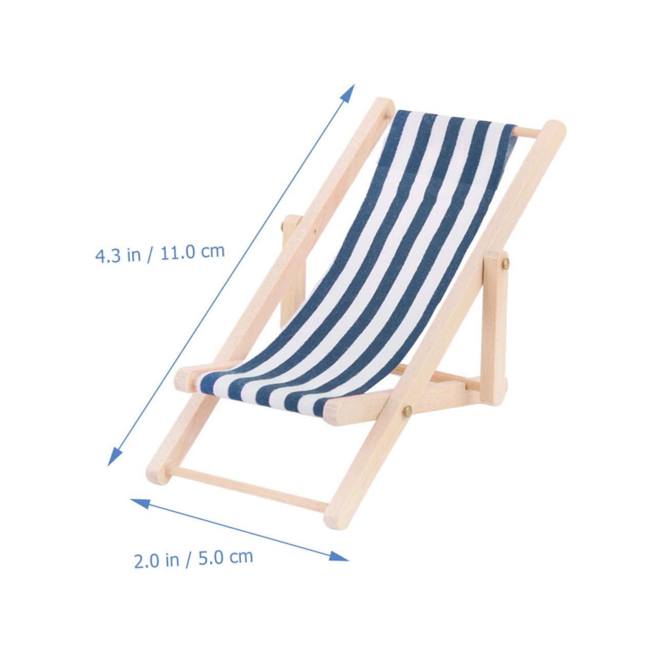 NAMOARLY 2pcs Smooth Surface Mini Beach Chairs Wear-Resistant Dollhouse Miniature Accessory for Play Rooms