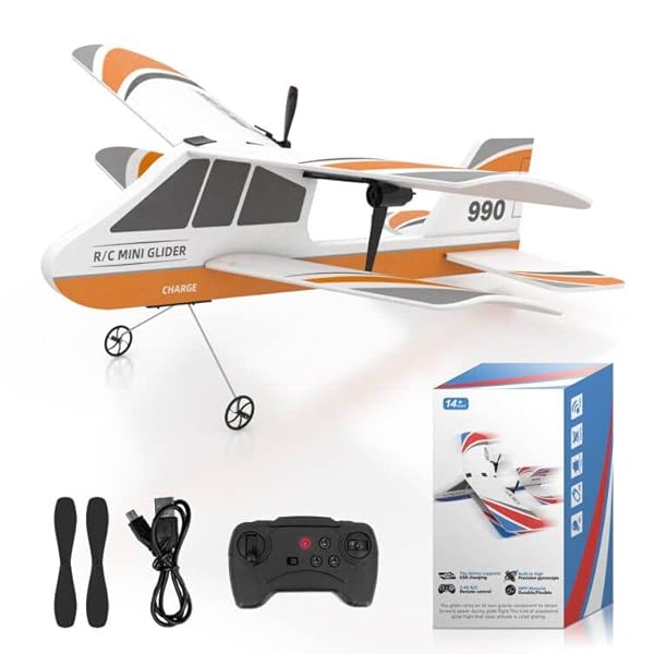USHINING RC Flugzeuge für Kinder, 2,4 GHz Wiederaufladbare Fernbedienungsflugzeuge mit Integriertem Gyroskop Leichtes, Einfach zu Fliegen, Langlebiges MPP-Material. Gutes Geschenk für Ihr Kind (990)