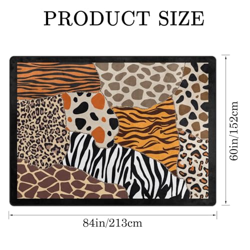 Tapete Abstract Leopard 5'x7' Algodón antideslizante miniatura 2