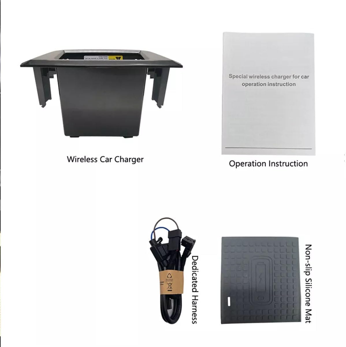 Center Console Phone Wireless Fast Charging Pad for Porsche Cayenne 2018-2023, Compatible for iPhone Fit in Center Console, with Storage