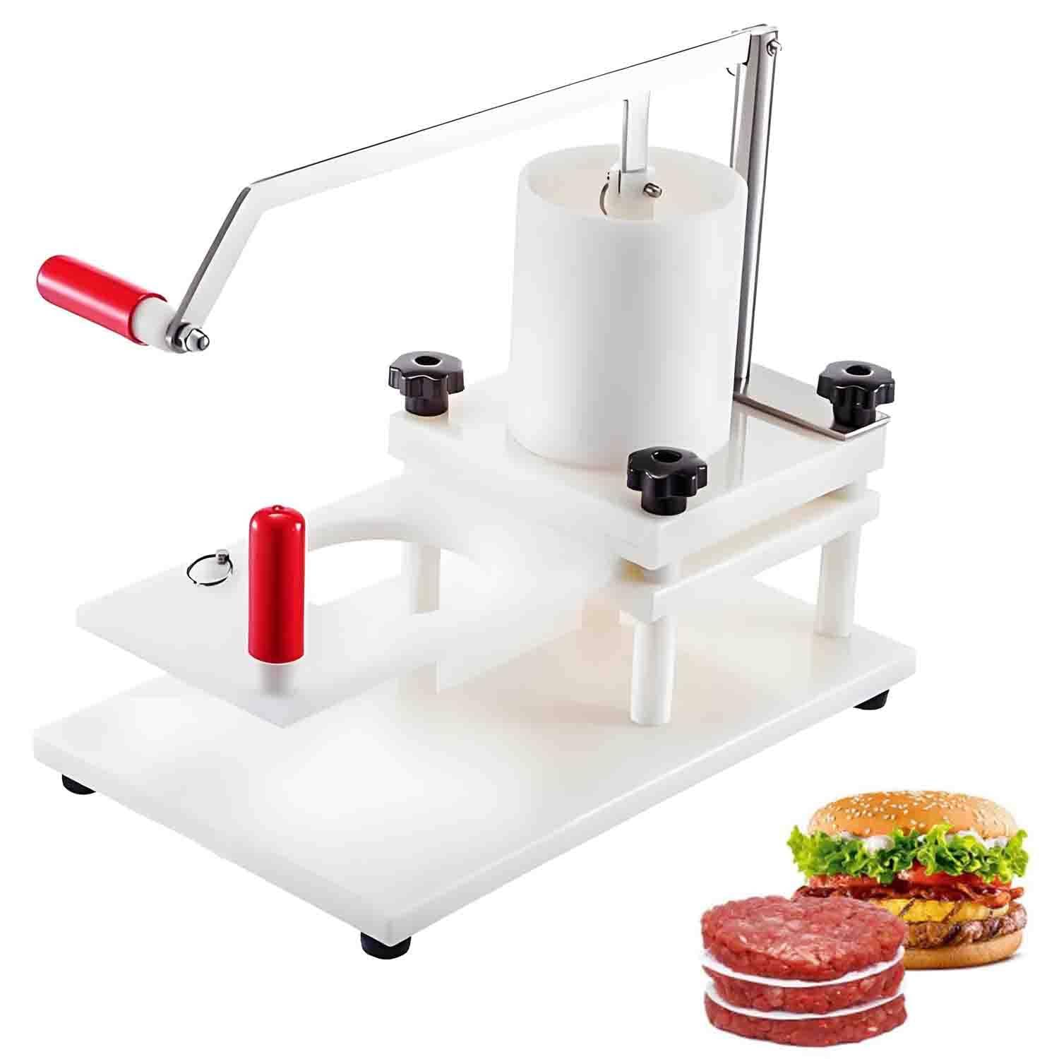 UORDBY Hamburger Patty Maker, Manual Burger Forming Processor, Food-Grade PE & Stainless Steel, Patty Forming Machine, 1.5kg Hopper for Commercial & Household Use