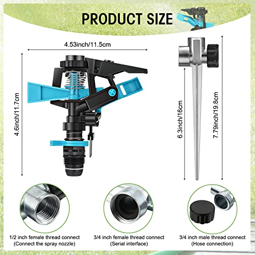 Arroseur automatique de jardin rotatif 360 à diffusion circulaire uniforme - 3