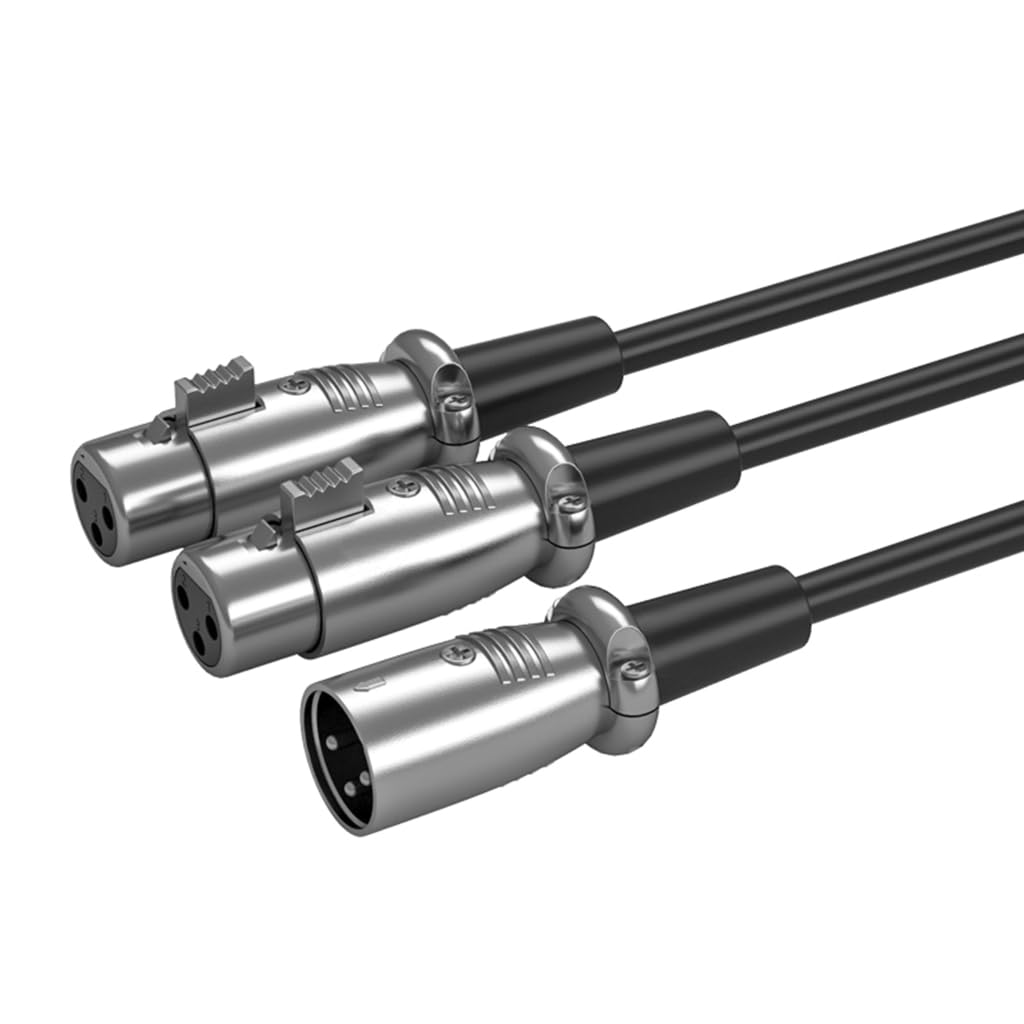 Cavo splitter professionale a Y a 3 pin, adattatore per microfoni da 2 femmina a 1 maschio