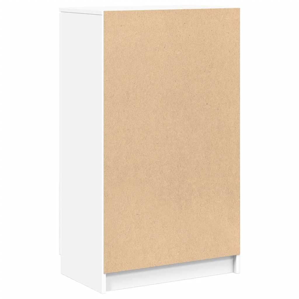 vidaXL Mueble Zapatero Armario Estantería Pasillo con Puertas Organizador Pared Adornos Jarrones Decoración de Madera Contrachapada Blanco