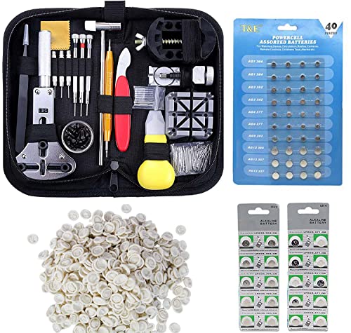 342pcs Watch Repair Kit, Watch Repair Tools Professional Spring Bar Tool Set, Watch Band Link Pin Tool Set with Carrying Case, Watch Battery Replacement Kit, Finger Protectors -Watch Tool Set