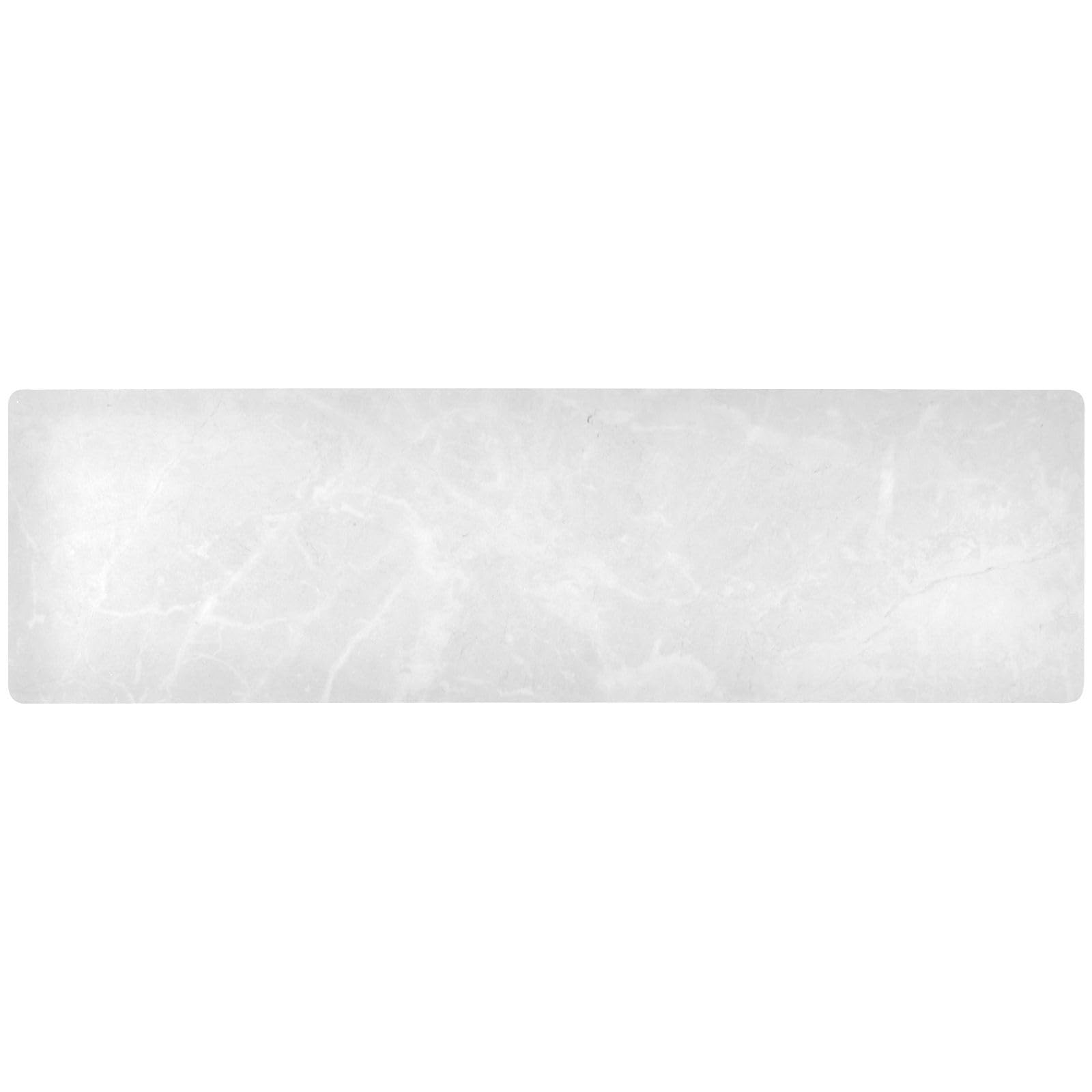 2 in 1 Table Runner Trivet for Hot Pots and Pans Heat Resistant Non Slip Waterproof 39 x 12 Inch Decorative Table Protector for Kitchen Countertop Marble White