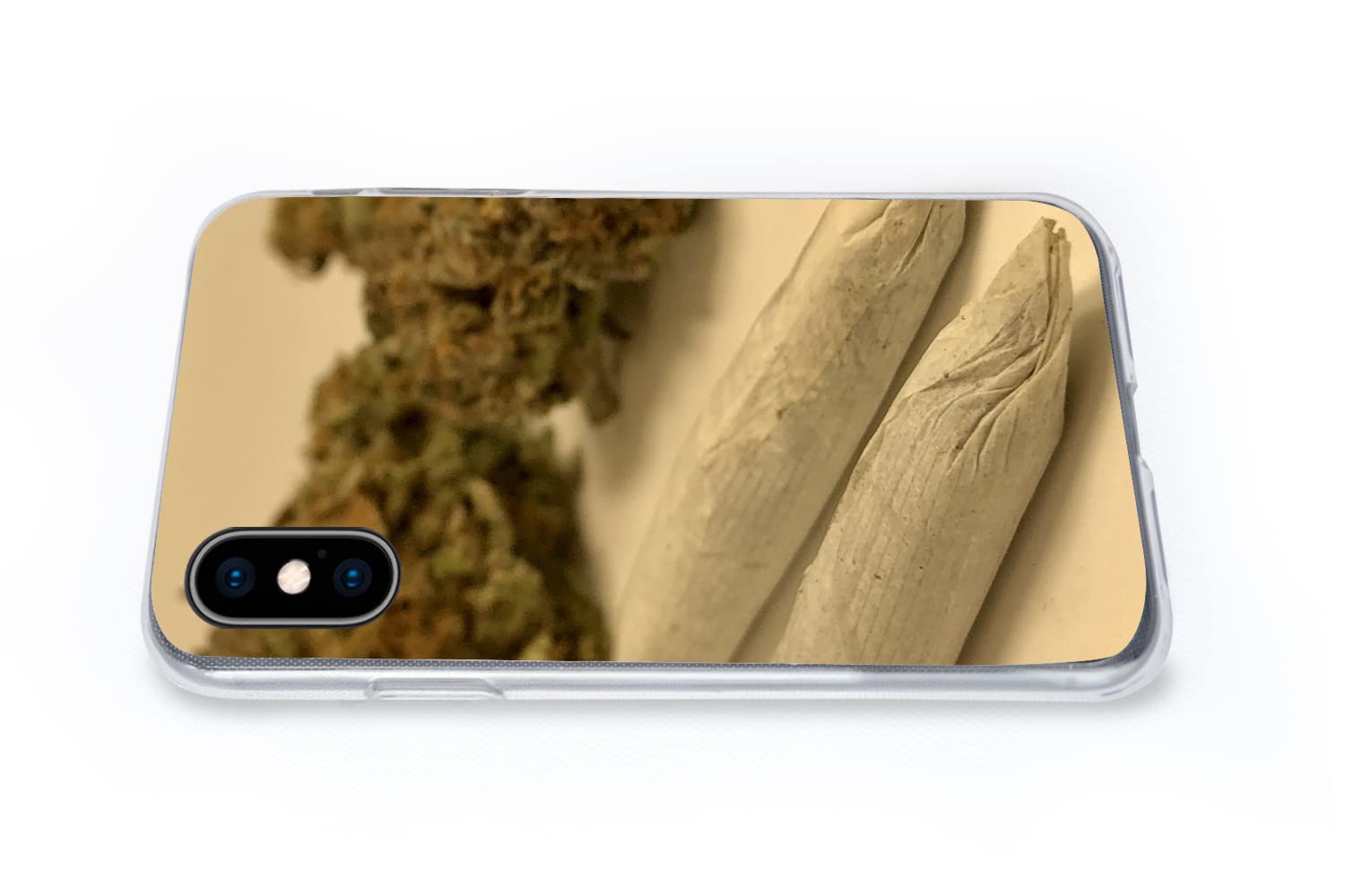 MuchoWow Funda para iPhone X - Cannabis Medicinal con porros enrollados - Funda de Silicona/Funda Blanda para teléfono móvil