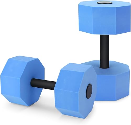 Mancuernas acuáticas, juego de 2 mancuernas de espuma para ejercicio aeróbico acuático, resistencia a la piscina, mancuernas desmontables para agua,