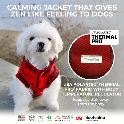 Louie-de-Coton-Made-in-USA-Calming-Polartec-Thermal-Pro-Fleece-Jackets-for-Small-Dogs-Recycled-Stretchy-Quick-Dry-Snaps-for-Easy-On-and-Off-Leash-Hole-and-D-Ring-Thick-Coat-with-Hood-Medium-Red - Cucciolini Doodles   Louie-de-Coton-Made-in-USA-Calming-Polartec-Thermal-Pro-Fleece-Jackets-for-Small-Dogs-Recycled-Stretchy-Quick-Dry-Snaps-for-Easy-On-and-Off-Leash-Hole-and-D-Ring-Thick-Coat-with-Hood-Medium-Red