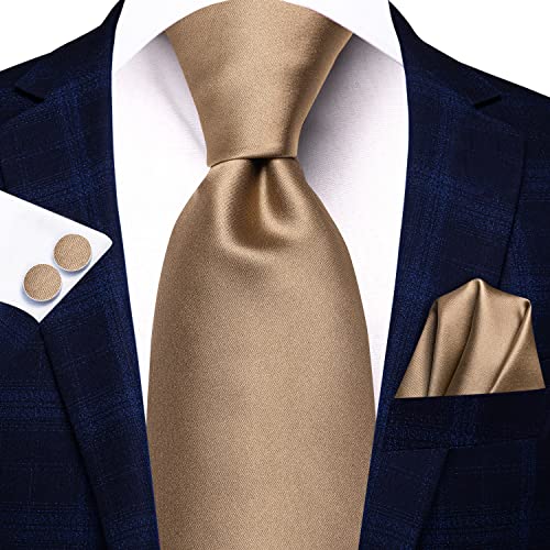 Image of Hi-Tie Men's Tie Sets Silk Paisley Striped Necktie Pocket Square Cuff-links Sets Wedding Business Holiday