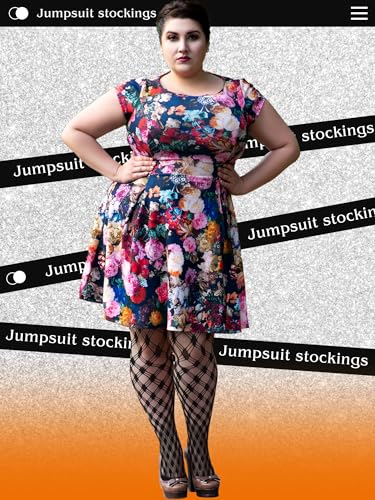 Image of Jadive 6 Pairs Women Plus Size Suspender Tights Fishnet Thigh High Stockings Garter Belt Lingerie Pantyhose