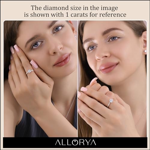 Round Lab Grown White Diamond Twisted Ribbon Engagement Ring for Women in 10K Solid Gold2