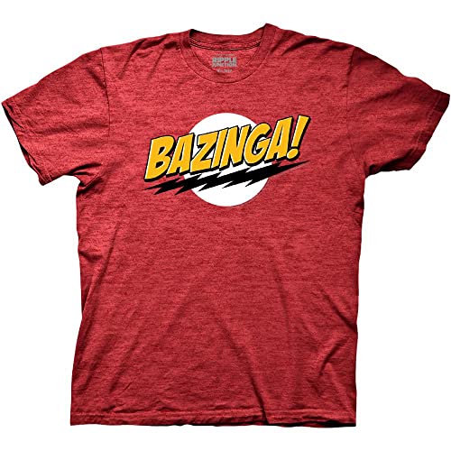 Ripple Junction Big Bang Theory Bazinga Adult Unisex T-Shirt Large Heather Red