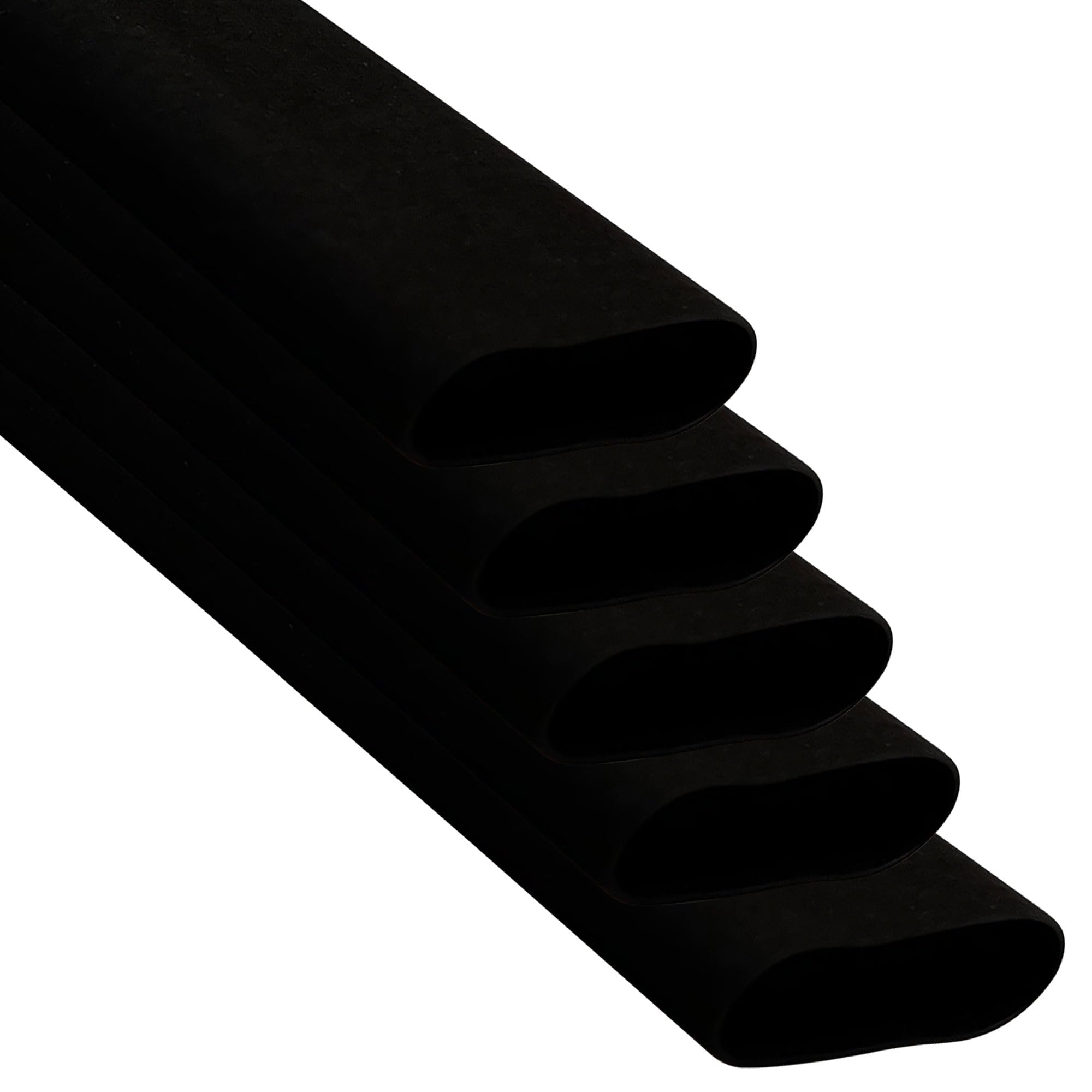 5 Pack(L3.28 ft*5) Heat Shrink Tubing for Fishing Rods, Frosted Pattern Fishing Rod Grip Heat Shrink Wrap (φ40mm, Black)