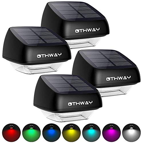 Solar Fence Post Lights OTHWAY Outdoor Waterproof RGB Colourful Decorative Wall Light Easy Installation Dark