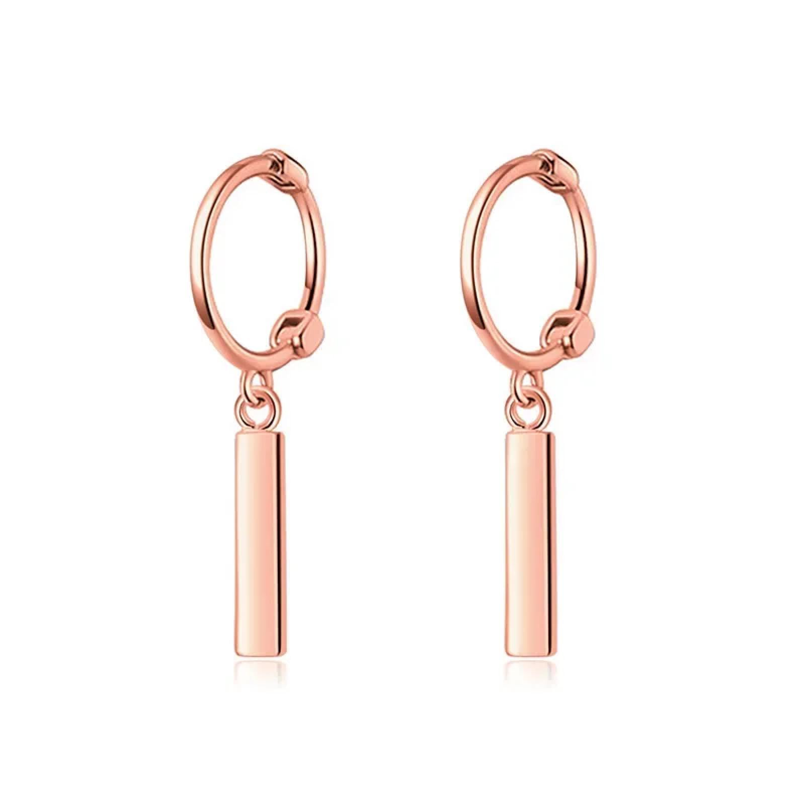WZGWDC Pendientes de Tuerca con Forma de Palo Cuadrado, aretes de aro Colgantes para Mujer, Fiesta de Boda
