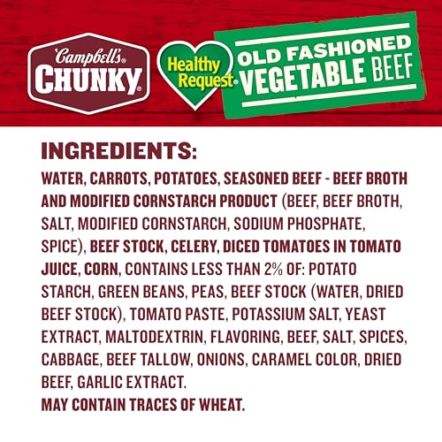 Image of Campbell's Chunky Healthy Request Soup, Old Fashioned Vegetable Beef Soup, 18.8 Oz Can (Case of 12)