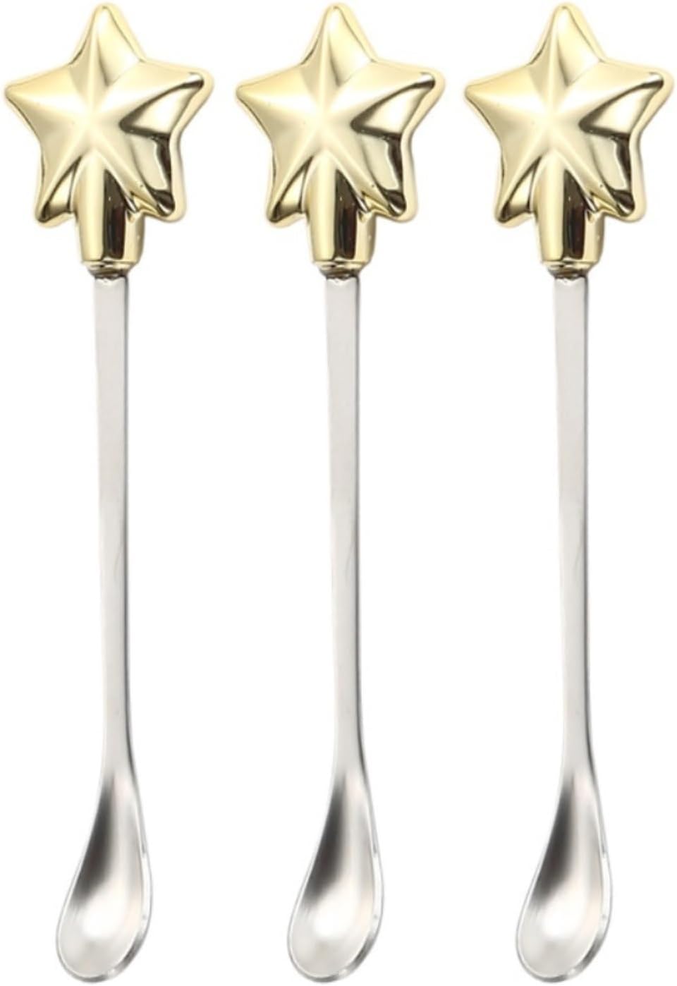 Spoons 3-Piece Set of Stainless Steel Spoon Creative Cute Star Coffee Stirring Spoon Honey Dessert Spoon Tea Spoon