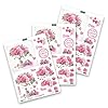 Katy Sue Designs Soft Pinks & Purples 3D Die Cut Decoupage Collection for Card Making Supplies & Scrapbooking. Contains 12 Sheets of Katy Sue Die Cuts Featuring Roses, Pansies, & Sentiments #2
