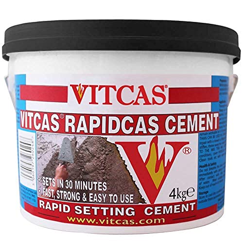 VITCAS 4Kg Tub Rapidcas Cement – Sets in 30 Minutes – Easily Repairs Cracks on Walls & Floors, Ponds & Pools – Fast, Strong & Easy To Use