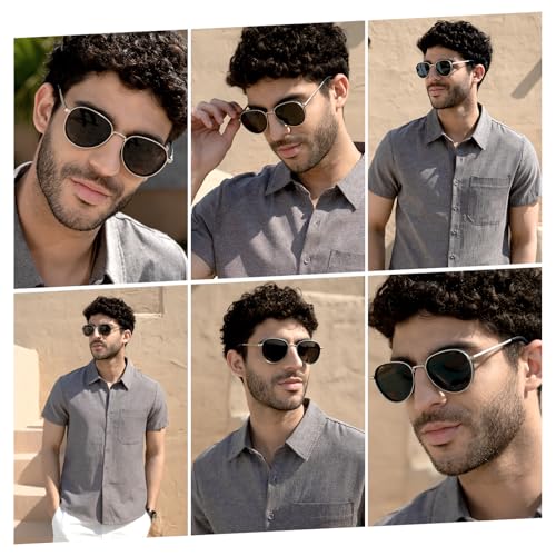 SUNGAIT Round Classic Polarized Sunglasses for Women Men Vintage Style Unique Design Shades with Spring Hinge UV400 Lens2