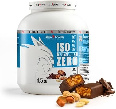 ISO WHEY ZERO 100% - Pure Whey Protein Iso - Tasty for Building Muscle Mass - Quickly Assimilable - Gluten Free - 1.5 kg - French Laboratory Eric Favre - Choco Peanut Butter