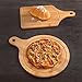 Guojanfon Bamboo Cutting Board,Meat Chopping Boards,Pizza Peel Paddle with Handle for Homemade Baking Pizza Bread Cake Fruit Vegetables (Small Square -Board)