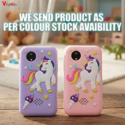 Image of Vikrida Plastic Kids Smartphone Toy with MP3 Music Player Bumper Back Case Dual Camera for Selfies in-Built Games 2.4 inch Screen 8MP Camera Toys for Boys & Girls (Pink Uni)