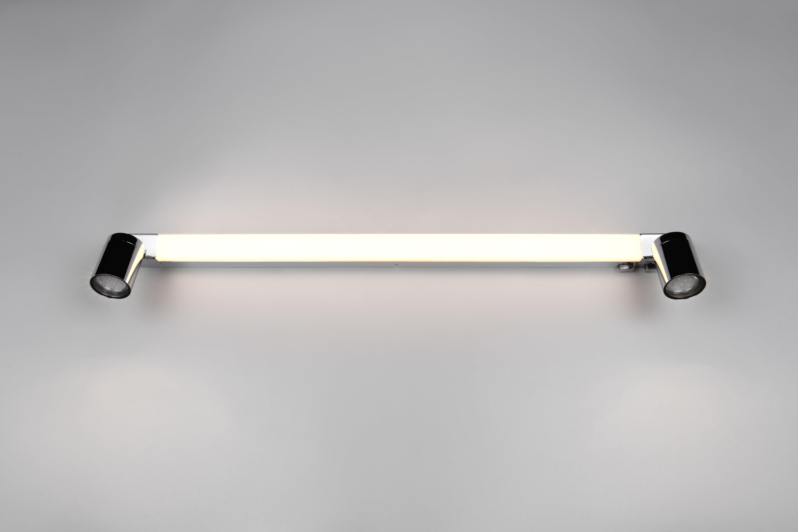 Trio Leuchten Lámpara de pared para baño LED ENRICO 281479306, metal cromado, LED de 9 vatios, excl. 2x GU10, color de luz ajustable