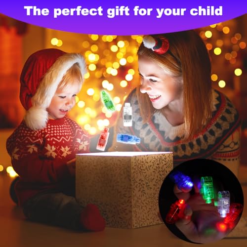 Ainiv 40 Stück Fingerlampe LED Fingerlichter LED Bunt Fingerlicht Fingerring Leuchtringe LED-Taschenlampen zum Aufstecken auf die Finger Fingertaschenlampe für Partys, Bälle, Discos