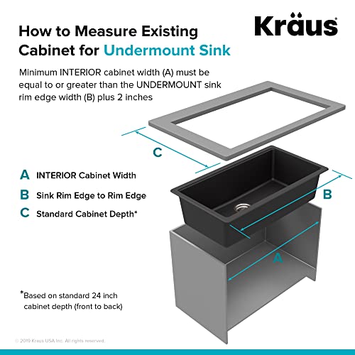 KRAUS-Quarza-31-inch-Undermount-Single-Bowl-Granite-Kitchen-Sink-in-Black-Onyx-KGU-413B KRAUS Quarza 31 inch Undermount Single Bowl Granite Kitchen Sink in Black Onyx KGU 413B