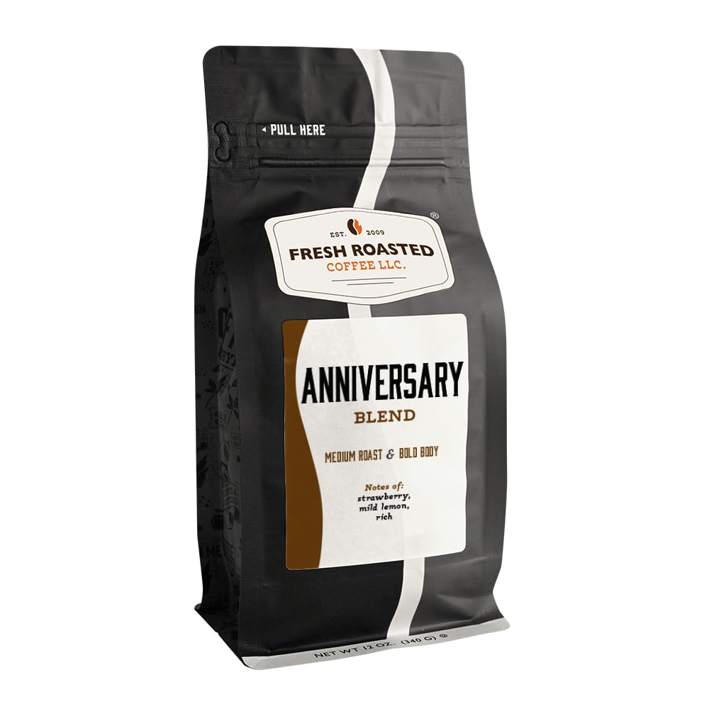 Fresh Roasted Coffee, Anniversary Blend, 12 oz, Medium Roast, Kosher, Whole Bean