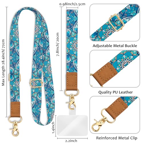 Image of Piefly Cell Phone Lanyard Crossbody Wrist Strap Adjustable for Women Boho | Travel Daily Cruise, Around the Neck, Hands-free, Universal, Fit Keys ID badge, Accessories, Compatible with Most Smartphones