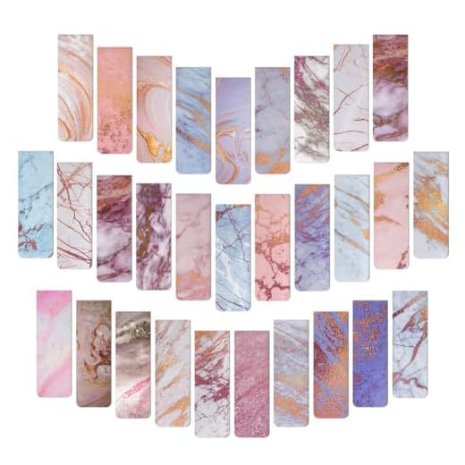 Vicloon Marcadores de Libros Magneticos, 30Pcs Marcapáginas Clips de Página, Palabras Inspiradoras para Amantes de los Libros, Estudiantes, Profesores(Mármol)