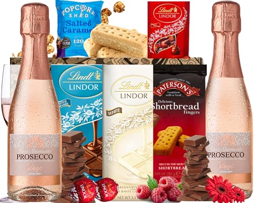 Ant&Chid Prosecco and Snacks Gift Hamper (Rose Prosecco + Lindt + Gourmet)