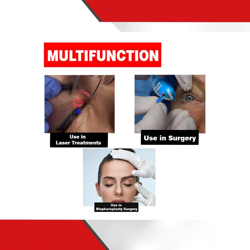 Corneal Eye Shield Protector, Stainless Steel, 24mm x 27mm Large, Blue, Set of 2, Model II