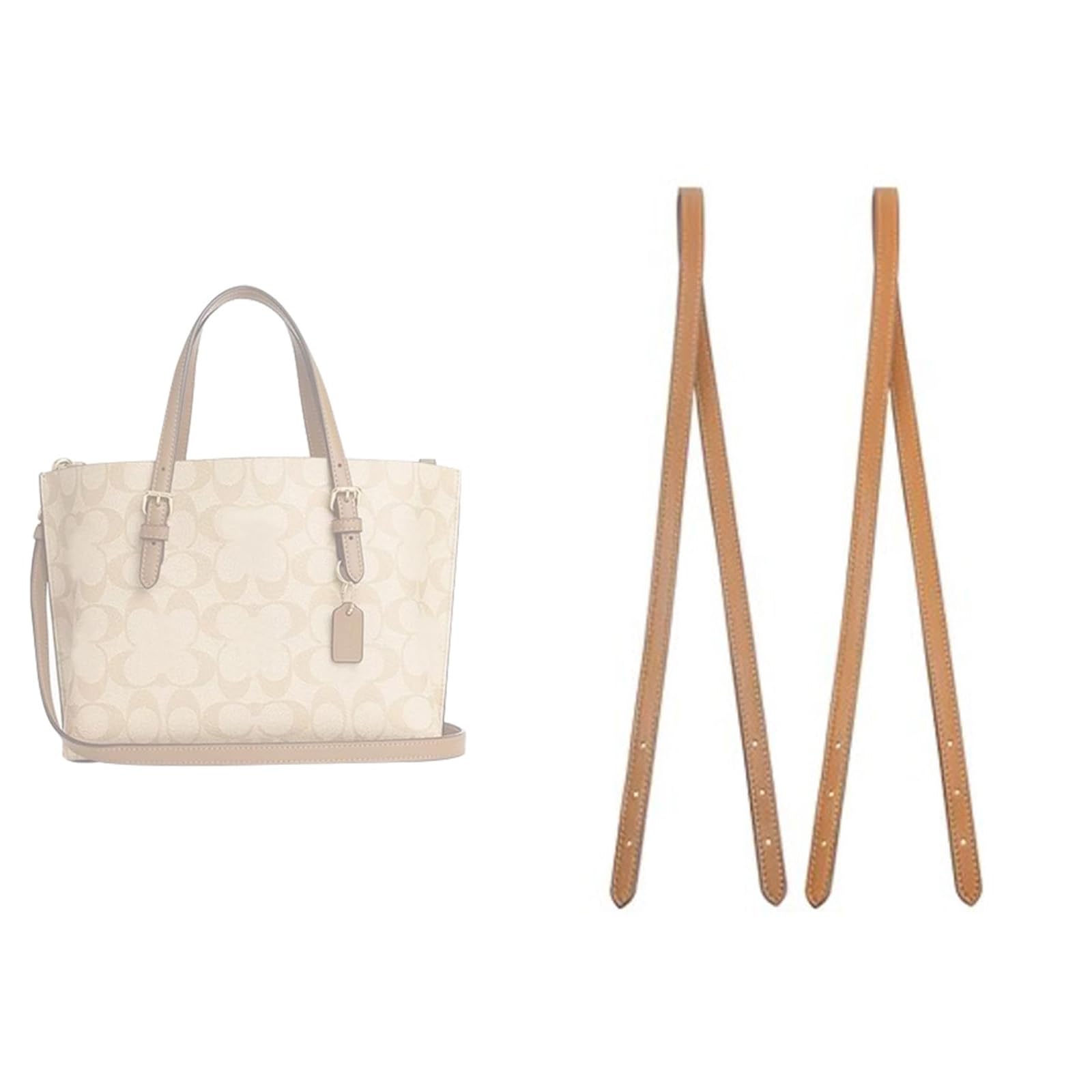 Jiesinlov 2 Pcs Bag Microfiber Leather Strap Replacement Shoulder Straps for Mollie 25 Tote Handbag(Khaki)