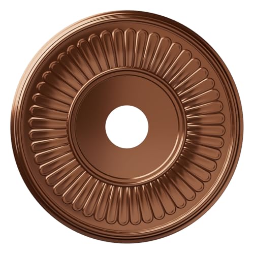 Image of 19 inchOD x 3 1 /2 inchID x 1 inchP Berkshire Thermoformed PVC Ceiling Medallion (Fits Canopies up to 8 3 /8 inch), Bright Coat Dark Bronze