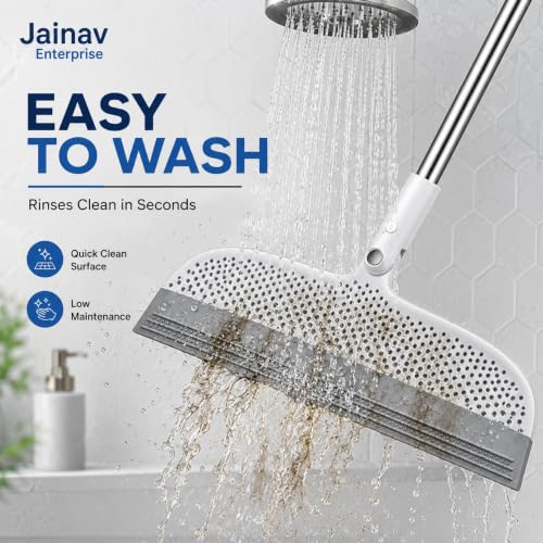 Image of Floor Wiper with Silicone Squeegee Blade Magic Broom with 180Swivel