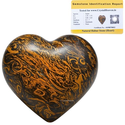 Image of Certified Mariyam Jasper Heart Palm Pebbles Stones For Anxiety Stress Relief Massage - Aaa Grade Original Healing Gemstone Agate Heart Palm Stone For Yoga Meditation Spiritual