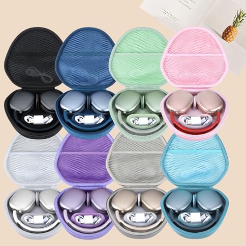 Étui AirPods Max bleu clair avec coque rigide EVA et zip étanche - 2