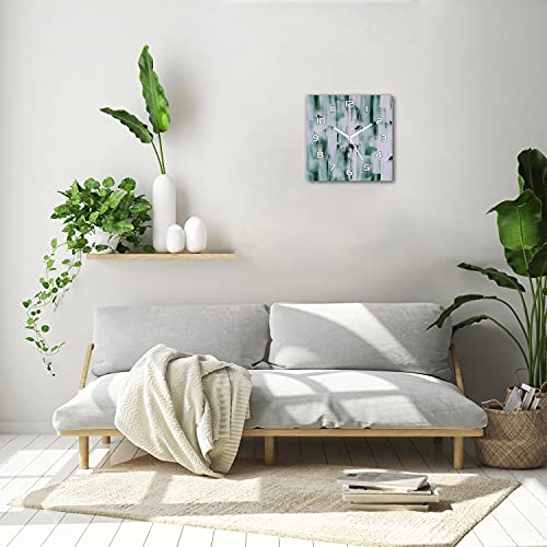 Horloge en verre moderne Coloray aiguilles noires 30x30 design luxe