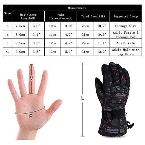 image for iClosam Men & Women Ski Gloves Windproof Waterproof Breathable Winter 