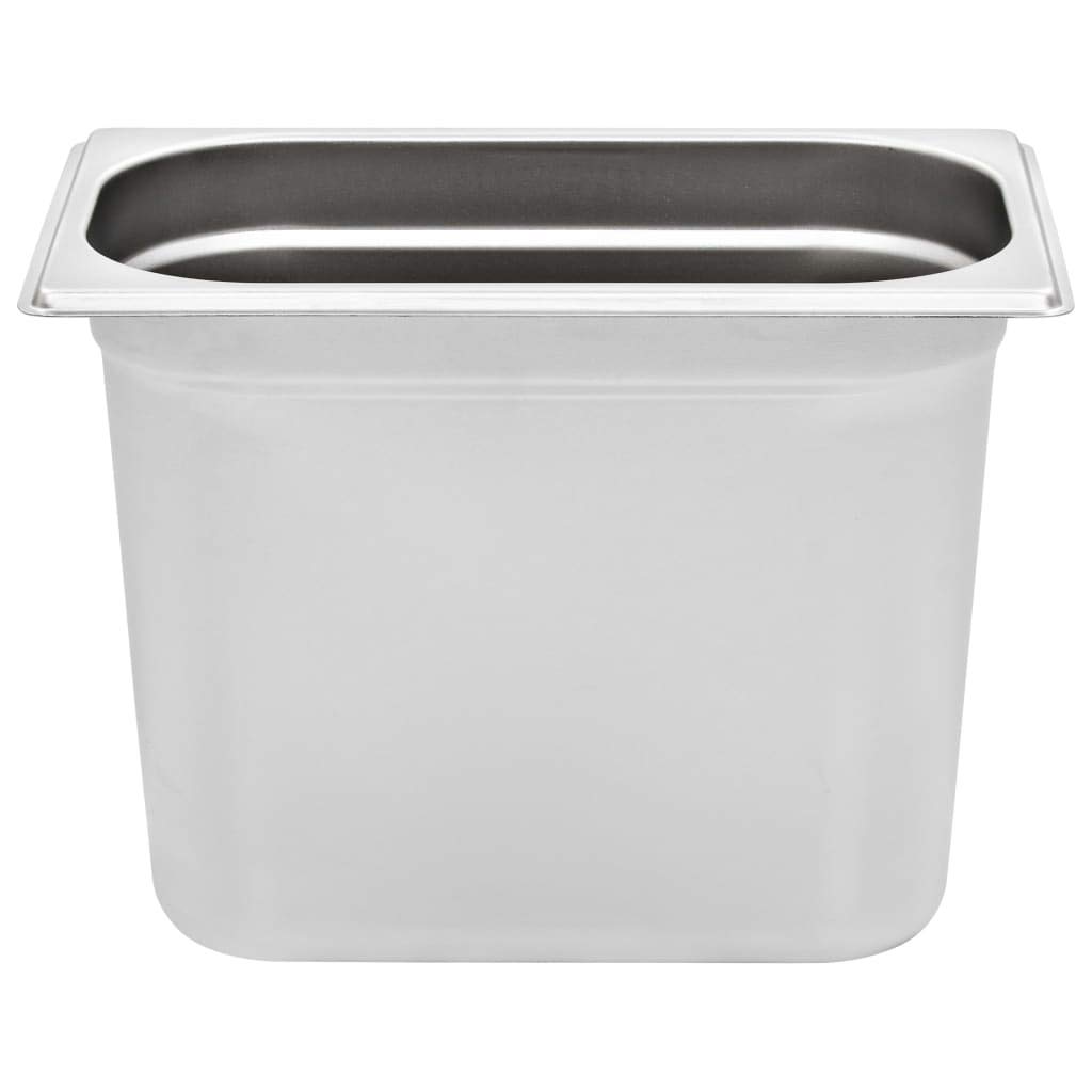Recipientes de gastronomía GN 1/4 de acero inoxidable 265 x 162 x 200 mm, 4 unidades apilables para Bain-Marie Chafing Dish Buffet para mantener caliente y uso en restaurantes, hoteles, fiestas