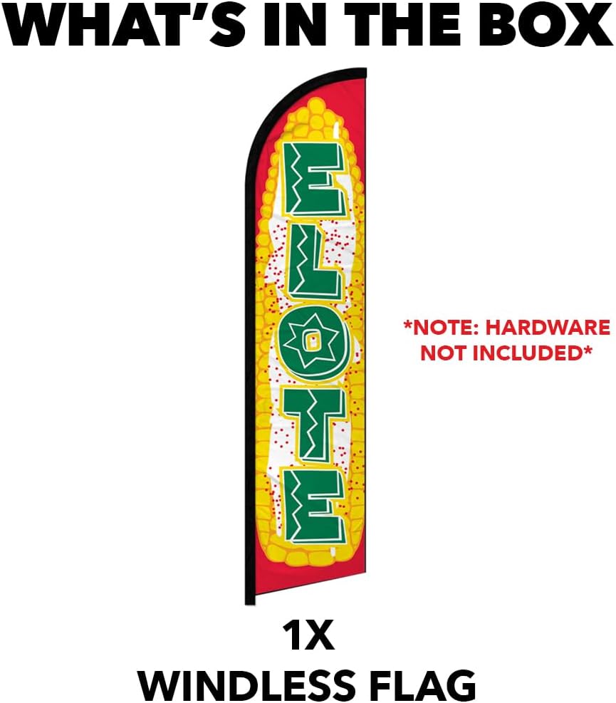 Elote Windless Banner Advertising Flag - Perfect for Restaurants, Food Trucks, Food Courts, Shops, Events, Cafes