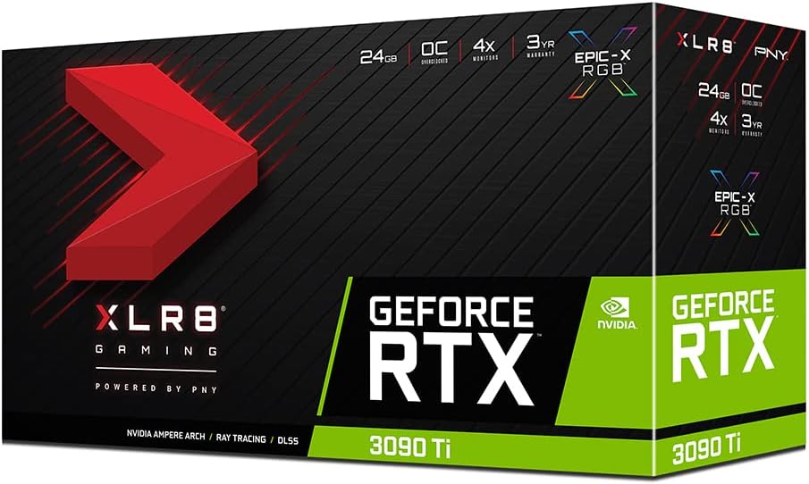 PNY GeForce RTX 3090 Ti 24GB XLR8 Gaming Uprising Epic-X RGB Overclocked Triple Fan Graphics Card