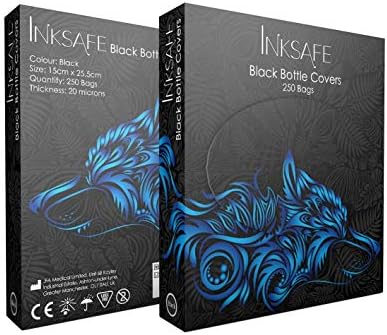 Inksafe Tattoo Black Bottle Covers 15cm x 25.5cm - Box of 250