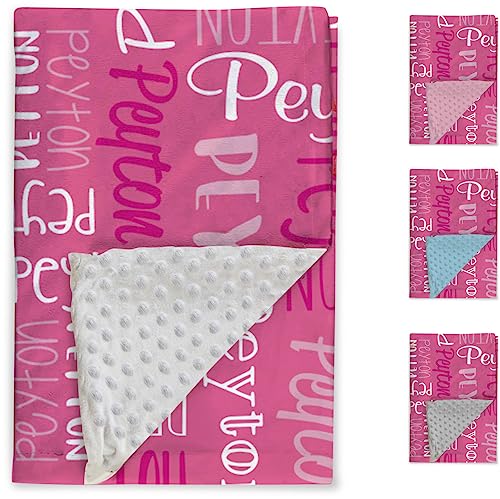 Image of Custom Baby Blanket - Personalized Names Design - Soft Plush Blanket with Double Layer Dotted Backing for Boys Girls Color17(30x40 inches)