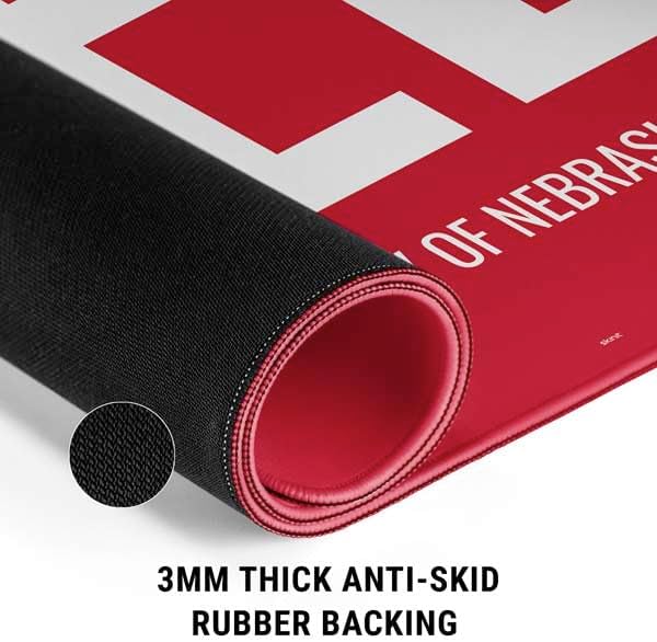 Skinit Extra Large Gaming Mouse Pad - Officially Licensed Go Big Red Design with Stitched Edges, Waterproof, Non-Slip Rubber Base, Desk Mat for Keyboard & Mouse, 35.75" x 15.4" inches